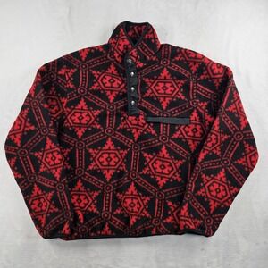 Vtg Spruce Aztec Pullover Mens M Quarter Snap T Fleece Snowflake Sweater Tribal